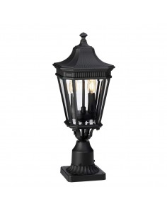 Bedlampe led udendørslamper gammel stil klassiske sokkellamper halvmur sort retro