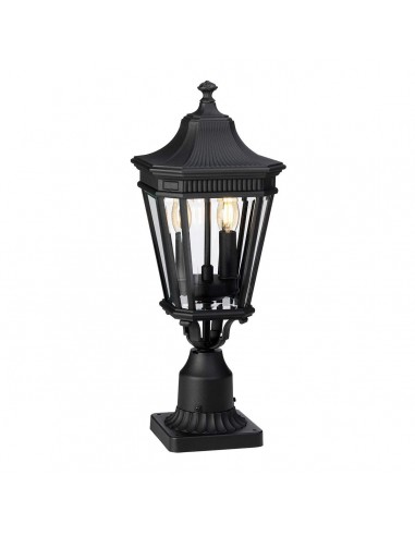 Bedlampe led udendørslamper gammel stil klassiske sokkellamper halvmur sort retro