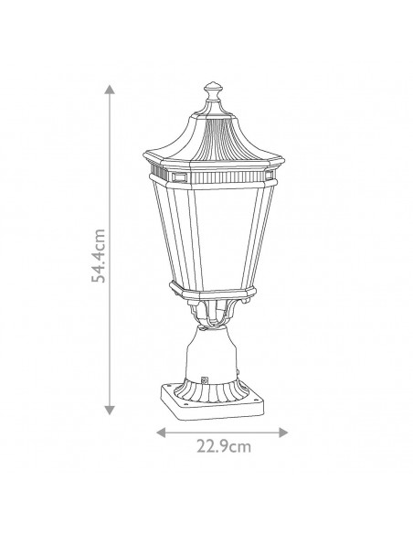 Bedlampe led udendørslamper gammel stil klassiske sokkellamper halvmur sort retro