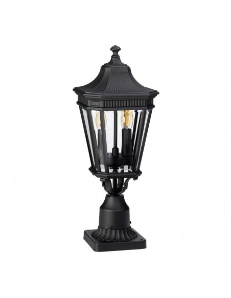 Bedlampe led udendørslamper gammel stil klassiske sokkellamper halvmur sort retro
