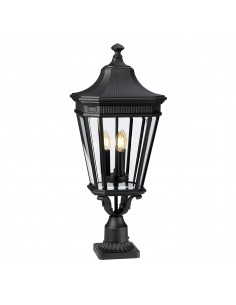 Bedlampe led udendørslamper gammel stil klassiske sokkellamper halvmur sort retro