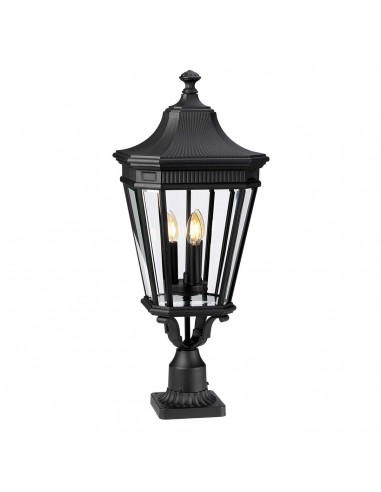 Bedlampe led udendørslamper gammel stil klassiske sokkellamper halvmur sort retro