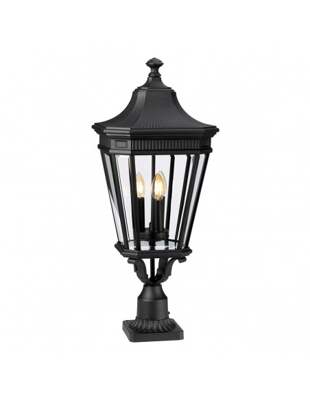 Bedlampe led udendørslamper gammel stil klassiske sokkellamper halvmur sort retro