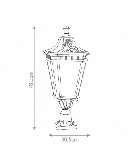 Bedlampe led udendørslamper gammel stil klassiske sokkellamper halvmur sort retro