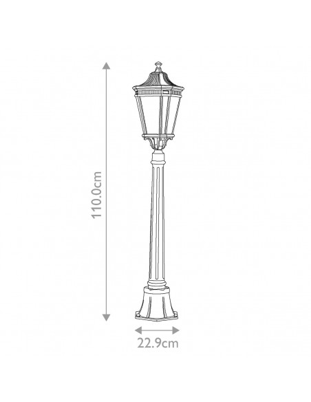 Bedlampe led udendørslamper gammel stil klassiske sort retro stående
