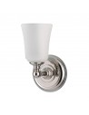 HUGUENOT Badeværelselampe i stål og opalglas H24,8 cm 1 x 3W G9 LED - Poleret krom/Frostet opalhvid
