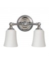 HUGUENOT Badeværelselampe i stål og opalglas B33 cm 2 x 3W G9 LED - Poleret krom/Frostet opalhvid