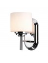 MALIBU Badeværelselampe i stål og opalglas H21,6 cm 1 x 3W G9 LED - Poleret krom/Frostet opalhvid
