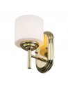 MALIBU Badeværelselampe i stål og opalglas H21,6 cm 1 x 3W G9 LED - Poleret messing/Frostet opalhvid