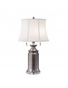 STATEROOM Bordlampe i stål og bomuld H72 cm 2 x E27 - Antik nikkel/Hvid