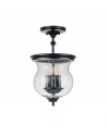 PICKERING LANE Loftlampe i stål og glas Ø25,4 cm 3 x E14 - Sort/Klar med dråbeeffekt