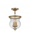 PICKERING LANE Loftlampe i stål og glas Ø25,4 cm 3 x E14 - Messing/Klar med dråbeeffekt