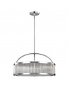 PAULSON Badeværelselampe i stål og glas Ø53,7 cm 6 x G9 3W LED - Poleret krom/Klar rillet