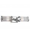 PAULSON Badeværelselampe i stål og glas B58,4 cm 2 x 3W G9 LED - Poleret krom/Klar rillet