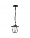 HUNTERSFIELD Udendørs loftlanterne i aluminium og glas H55,9 - 210,5 cm 3 x E14 - Sort/Klar med dråbeeffekt