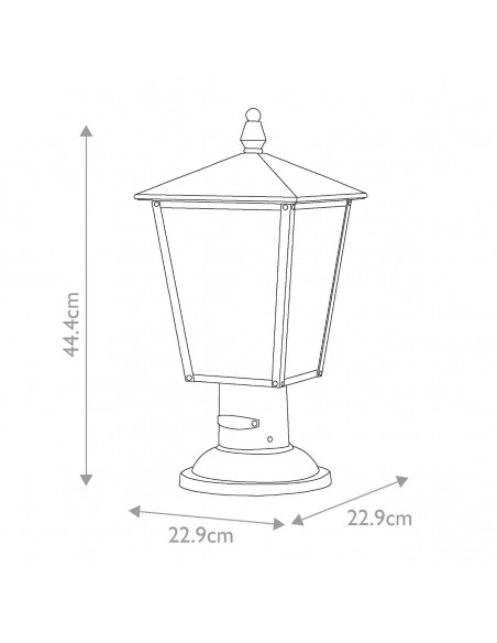 Bedlampe led udendørslamper gammel stil klassiske sokkellamper halvmur sort retro