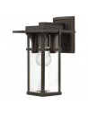 MANHATTAN Udendørs væglampe i aluminium og glas H29,8 cm 1 x E27 - Antik olieret bronze/Klar
