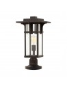 MANHATTAN Udendørs sokkellampe i aluminium og glas H49 cm 1 x E27 - Antik olieret bronze/Klar