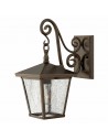 TRELLIS Udendørs væglampe i stål og glas H38,7 cm 1 x E27 - Antik bronze/Klar med dråbeeffekt