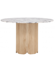 Spisebord træ marmor 120 rundt moderne design eg