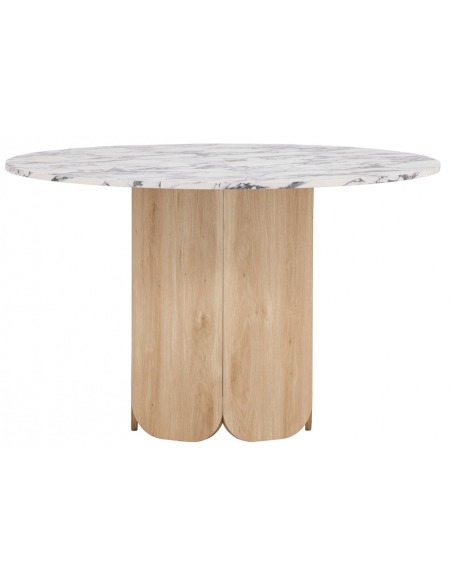 Spisebord træ marmor 120 rundt moderne design eg