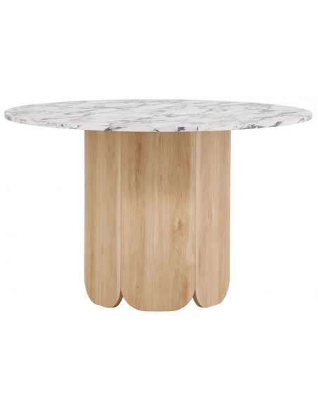 Spisebord træ marmor 120 rundt moderne design eg