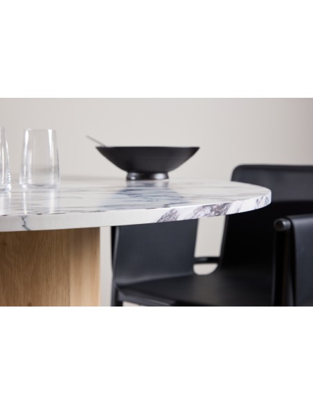 Spisebord træ marmor 120 rundt moderne design eg