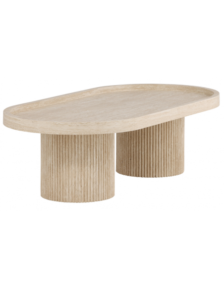 Sofabord sten marmor ovalt moderne design