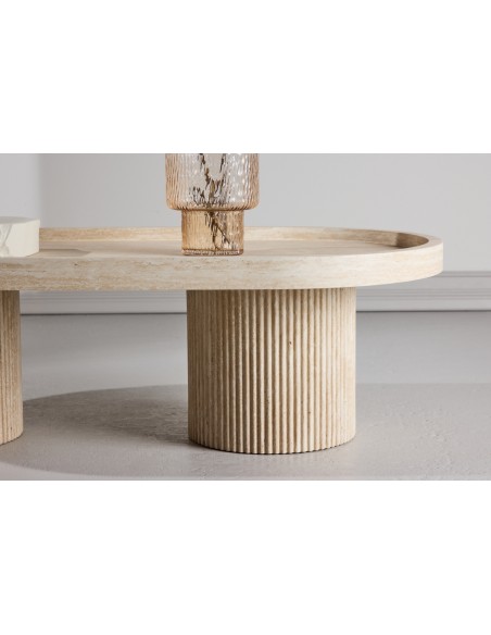 Sofabord sten marmor ovalt moderne design