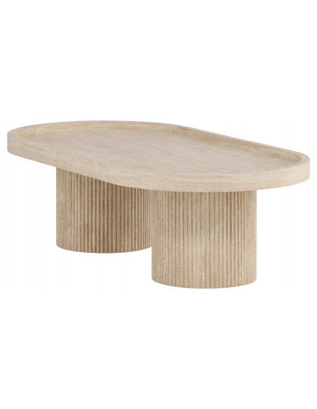 Sofabord sten marmor ovalt moderne design
