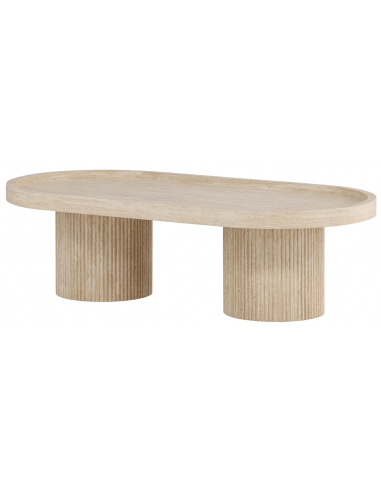 Sofabord sten marmor ovalt moderne design