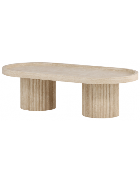 Sofabord sten marmor ovalt moderne design