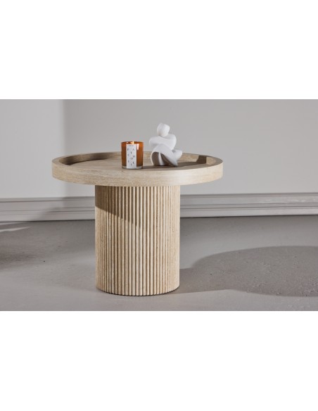 Sofabord sten marmor rundt moderne design sidebord