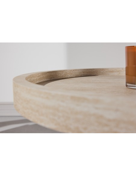 Sofabord sten marmor rundt moderne design sidebord