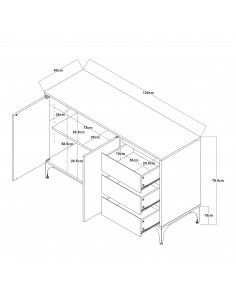 skænk skuffer skabe smal billig stuemøbler 2
