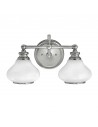 AINSLEY Badeværelselampe i stål og opalglas B40,6 cm 2 x 3W G9 LED - Poleret krom/Opalhvid