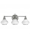 AINSLEY Badeværelselampe i stål og opalglas B61 cm 3 x 3W G9 LED - Poleret krom/Opalhvid