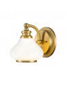 AINSLEY Badeværelselampe i stål og opalglas H18,7 cm 1 x 3W G9 LED - Børstet messing/Opalhvid