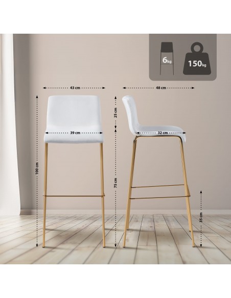 barstol velour velur stof billig moderne design