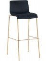 Barstol i metal og velour H100 cm - Guld/Sort
