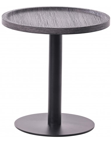 rundt sidebord sofabord træ sort moderne design