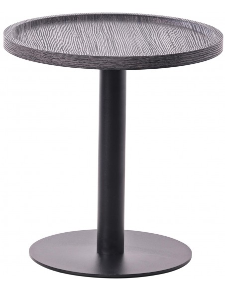 rundt sidebord sofabord træ sort moderne design
