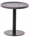 Rundt sidebord i metal og møbelplade Ø40 cm - Mat sort/Mørkegrå