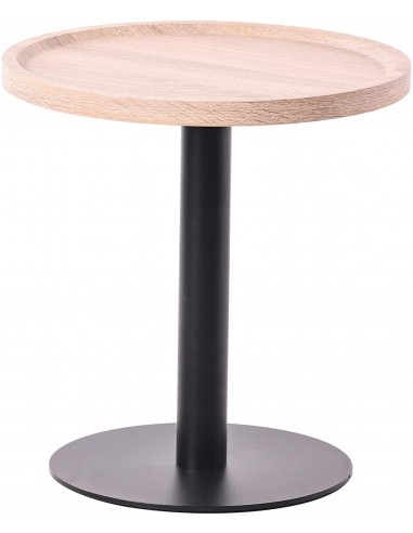 rundt sidebord sofabord træ sort moderne design eg