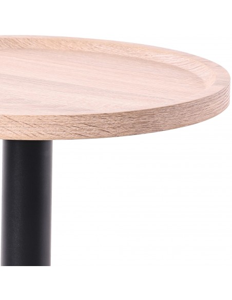rundt sidebord sofabord træ sort moderne design eg