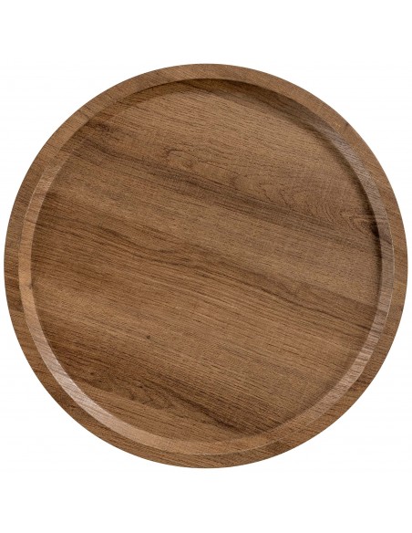 rundt sidebord sofabord træ sort moderne design brun