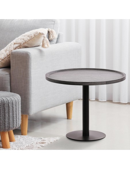 rundt sofabord træ sort moderne design