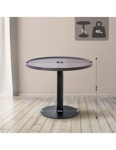 rundt sofabord træ sort moderne design