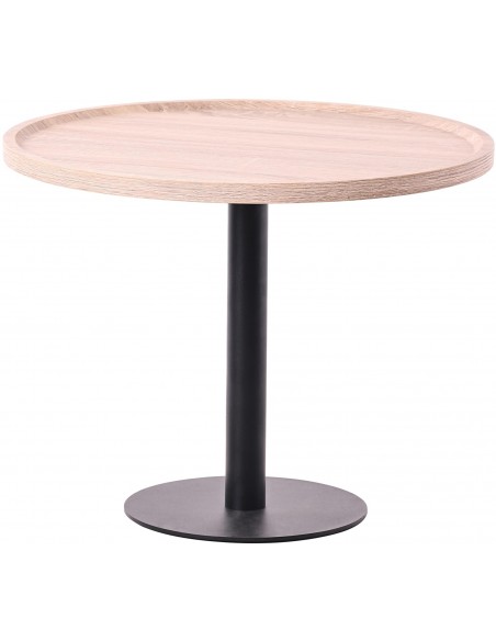 rundt sofabord træ sort moderne design eg