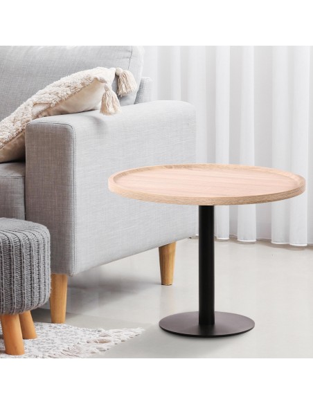 rundt sofabord træ sort moderne design eg